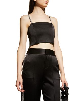 Pearle Bustier Top w/ Crystal Trim