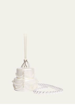 Pearly Beaded Frosting Cake Top-Handle Bag