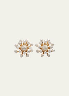 Pearly Cluster Button Earrings