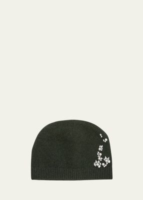 Pearly Embellished Cashmere Beanie