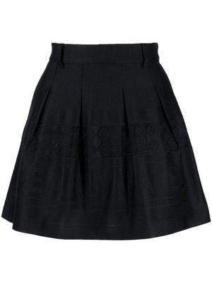 PEARLY GATES embroidered jacquard mini skirt - Black