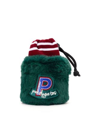 PEARLY GATES logo-appliqué faux-fur ball pouch - Green