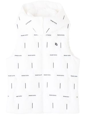 PEARLY GATES logo-embroidered padded gilet - White