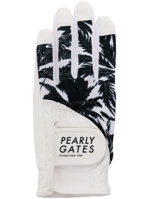 PEARLY GATES logo-patch panelled gloves - White