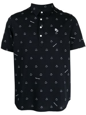 PEARLY GATES motif-embroidered cotton-blend polo shirt - Black