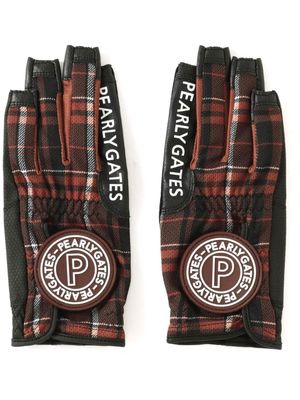 PEARLY GATES multi-panel logo-appliqué gloves - Black