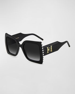 Pearly Monogram Acetate Butterfly Sunglasses