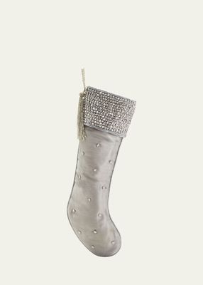 Pearly Silver Christmas Stocking