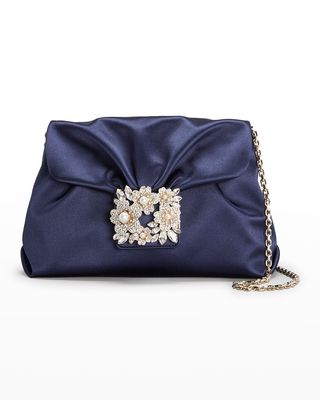 Pearly Strass Bouquet Drape Clutch Bag