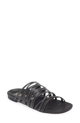 Pedro Garcia Bety Slide Sandal in Black Nappa