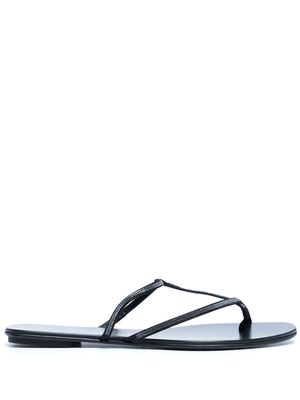 Pedro Garcia crystal-embellished strap sandals - Black