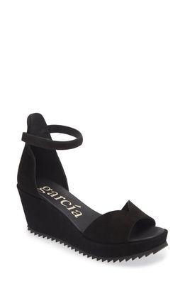 Pedro Garcia Felyn Platform Wedge Sandal in Black Castoro 