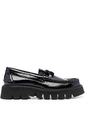 Pedro Garcia penny-slot leather loafers - Black