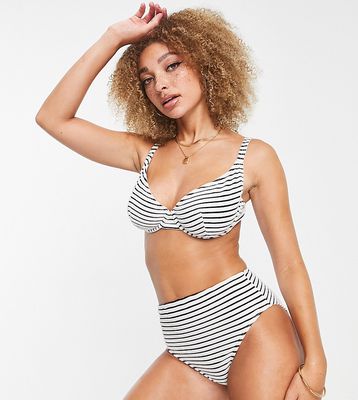 Peek & Beau Fuller Bust Exclusive mix and match underwire bikini top in striped terry-Multi