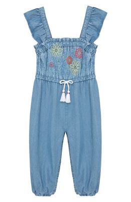 Peek Aren'T You Curious Embroidered Floral Jumpsuit in Light Stone