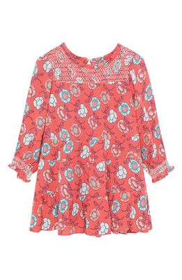 Peek Aren'T You Curious Floral Smocked Long Sleeve Dress in Print