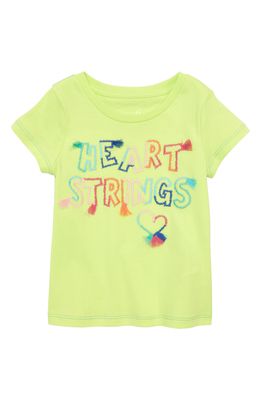 Peek Aren'T You Curious Kids' Heart Strings Embroidered Cotton Graphic Tee in Green