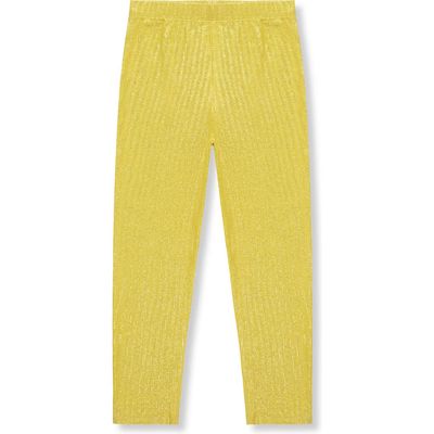 Peek Aren'T You Curious Kids' Lara Glitter Stretch Cotton Leggings in Yellow 