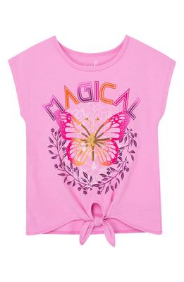 Peek Aren'T You Curious Kids' Magical Butterfly Tie Front Graphic T-Shirt in Purple