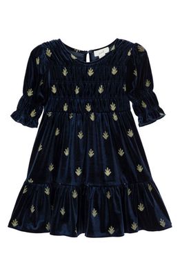 Peek Aren'T You Curious Kids' Tress Sequin Velvet Dress in Navy