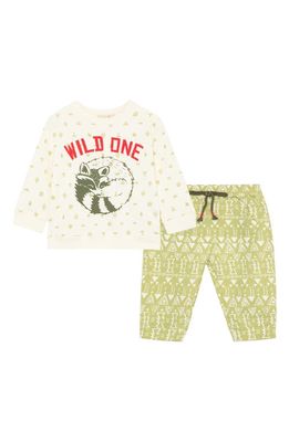 Peek Aren'T You Curious Wild One Cotton Graphic Tee & Pants Set in Print