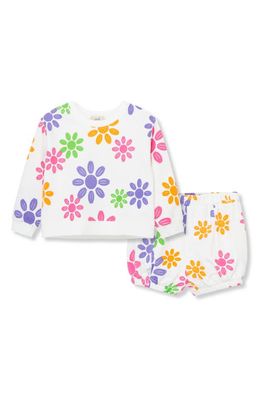 Peek Essentials Flower Print Long Sleeve Top & Cotton Shorts Set