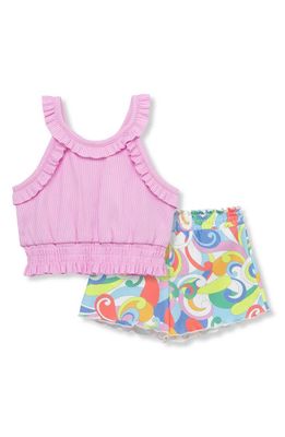 Peek Essentials Ruffle Rib Tank & Swirl Shorts Set in Lavender