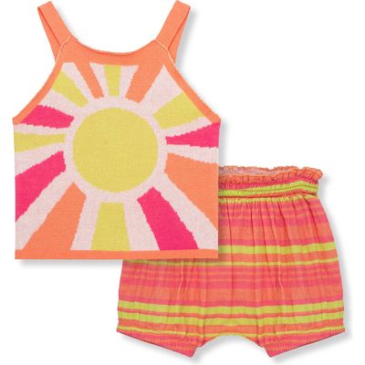 Peek Essentials Sun Sweater Tank & Bubble Shorts Set in Coral 