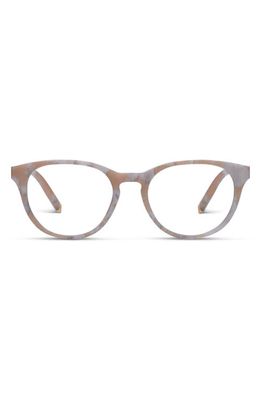 Peepers Canyon 49mm Round Blue Light Blocking Reading Glasses in Tan Marble