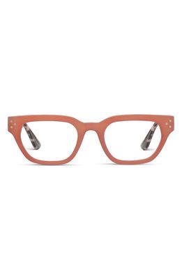 Peepers Flora 50mm Rectangular Blue Light Blocking Reading Glasses in Coral/Black Marble