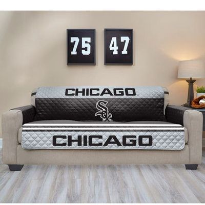PEGASUS HOME FASHIONS Black Chicago White Sox Sofa Protector