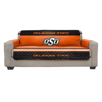 PEGASUS HOME FASHIONS Oklahoma State Cowboys Sofa Protector in Black