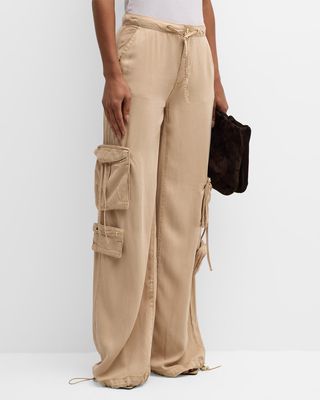 Peggy Relaxed Wide-Leg Cargo Pants