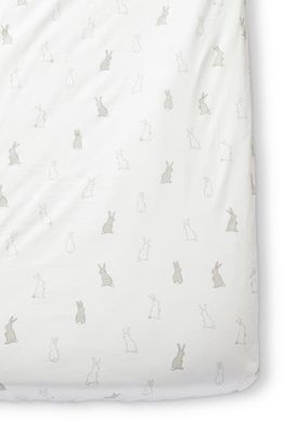 Pehr Bunny Hop Organic Cotton Crib Sheet in Light Grey