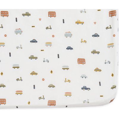 Pehr Bunny Hop Organic Cotton Crib Sheet in Rush Hour 