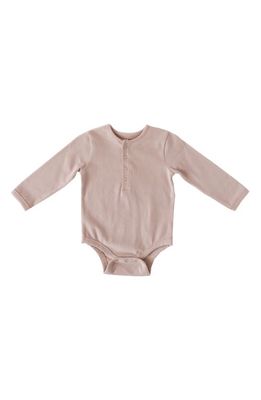 Pehr Essential Long Sleeve Organic Cotton Bodysuit in Pink 