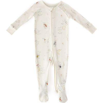 Pehr Fitted Organic Cotton One-Piece Footie Pajamas in Over The Moon 