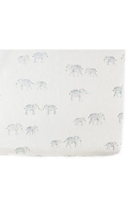 Pehr Follow Me Organic Cotton Crib Sheet in Elephant/Grey