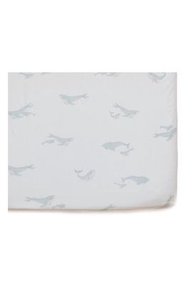 Pehr Follow Me Organic Cotton Crib Sheet in Follow Me Whale