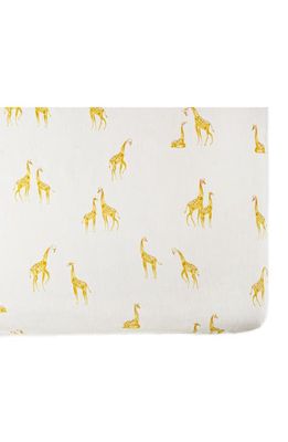 Pehr Follow Me Organic Cotton Crib Sheet in Giraffe/Yellow