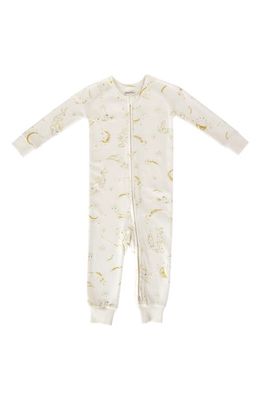 Pehr Hatchlings Zip Fitted One-Piece Organic Cotton Pajamas in Moondance