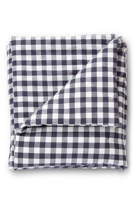 Pehr Large CheckMate Organic Cotton Toddler Blanket in Dark Blue