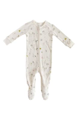 Pehr Magical Forest Fitted Organic Cotton One-Piece Footie Pajamas