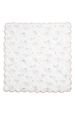 Pehr Reversible Quilted Organic Cotton Blanket in Ivory/Blush