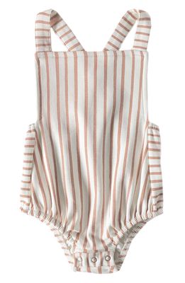 Pehr Stripe Crisscross Organic Cotton Romper in Light Pink