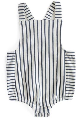 Pehr Stripe Crisscross Organic Cotton Romper in Navy