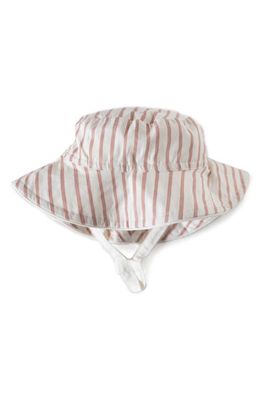 Pehr Stripe Organic Cotton Bucket Hat in Stripes Away Peony