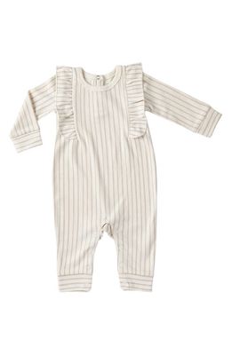 Pehr Stripe Ruffled Organic Cotton Romper in Pink 