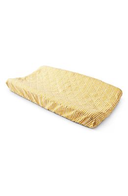 Pehr Stripes Away Changing Pad Cover in Soft Marigold