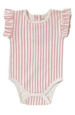 Pehr Stripes Away Ruffle Bodysuit in Peony 